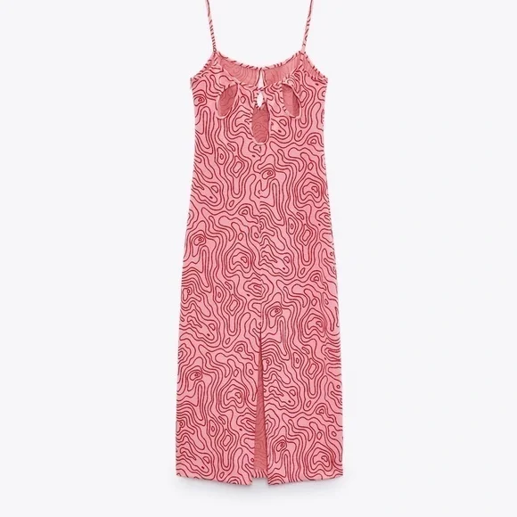 ZARA JACQUARD MIDI DRESS - Picture 5 of 8